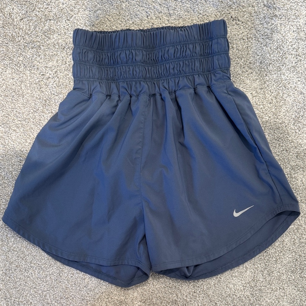 Nike Women's Blue Ultra High-Waisted Dri-FIT Shorts